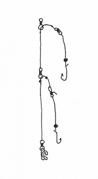 Dorsch- und Plattfisch Vorfach "Doppel-Lifter" 2